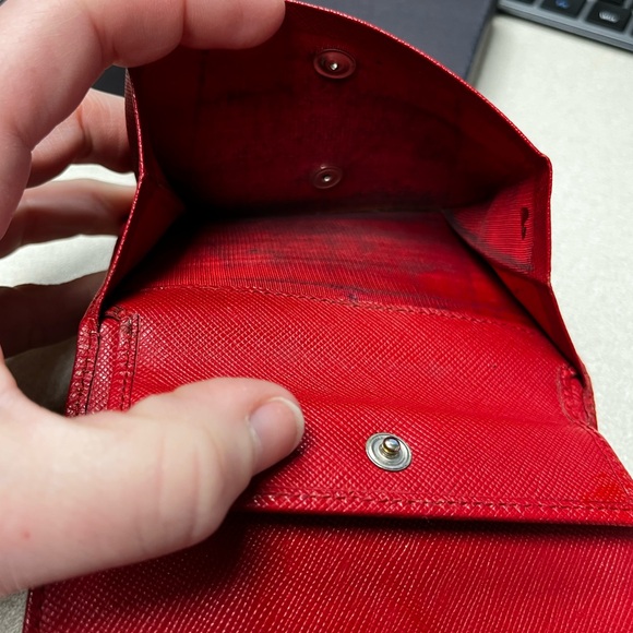 Prada Saffino red trifold Wallet with box - Picture 13 of 15